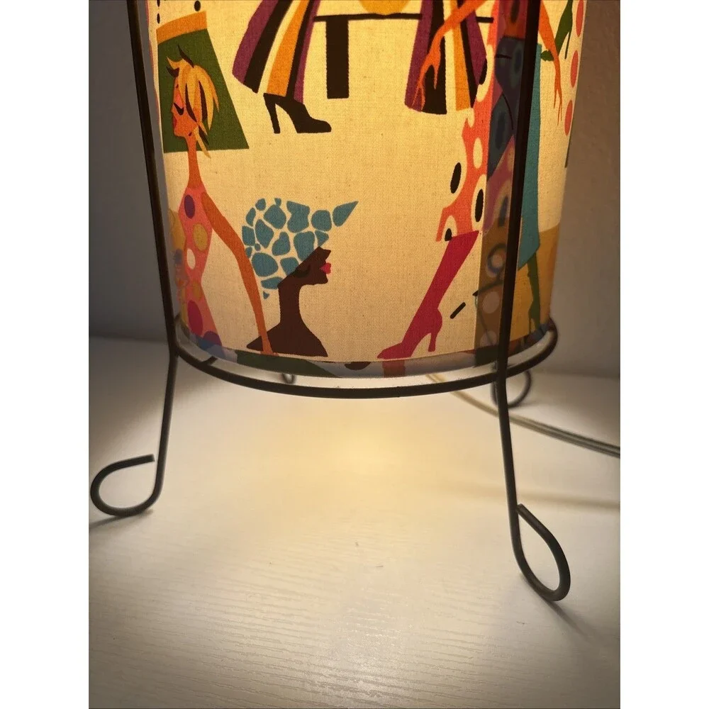 Vtg Tonner Dolls Fashion Wardrobe Print Lamp MCM Modern Century 50s Kitsch